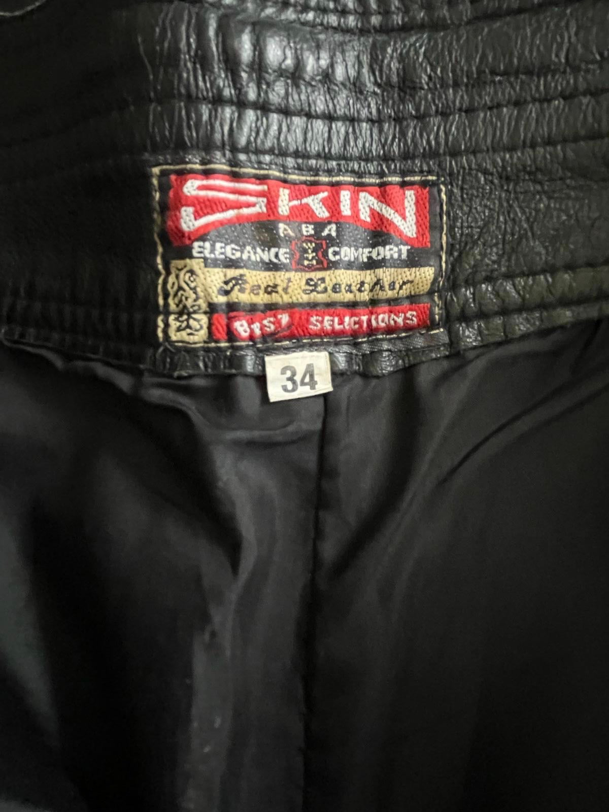 SKIN Leather Biker Trousers - size UK34 - Pre-loved