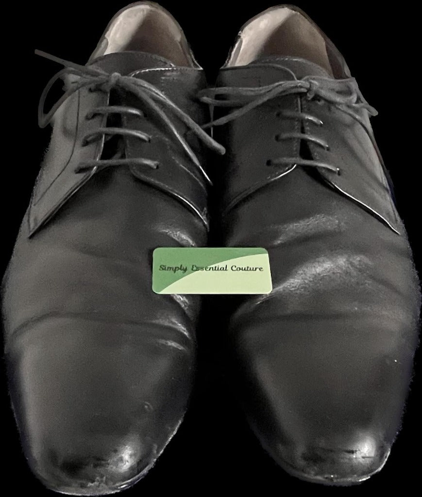 BOSS Black Leather Shoes Size UK11 -. Pre-loved