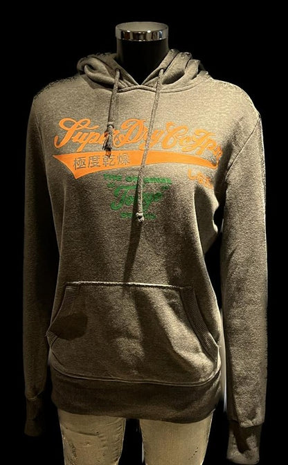 SuperDry Grey & Orange Hoodie size S -  Pre-loved