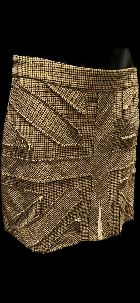 Fake London Tweed Skirt Size L - NEW with Tags