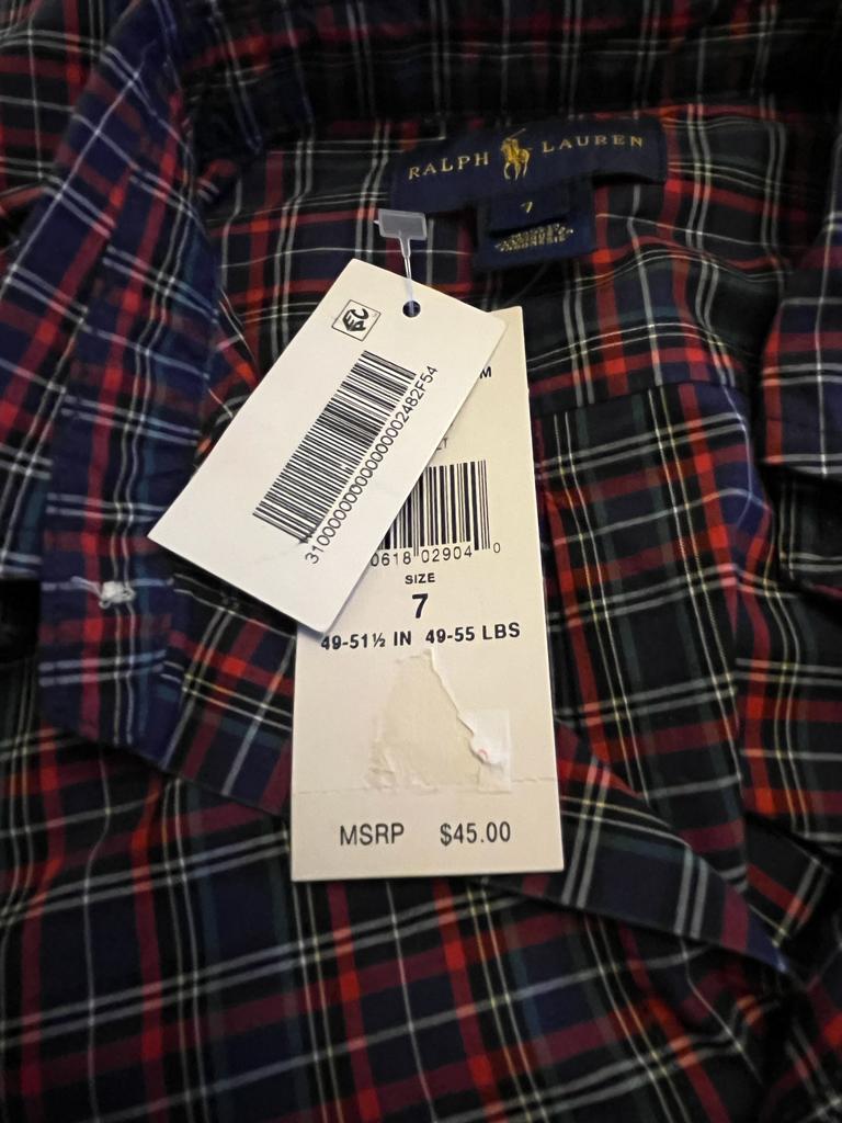 Polo Check Shirt age 7yrs - NEW