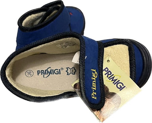 Primigi Microfibre  blue Slippers size UK8 Infant  NEW in Box