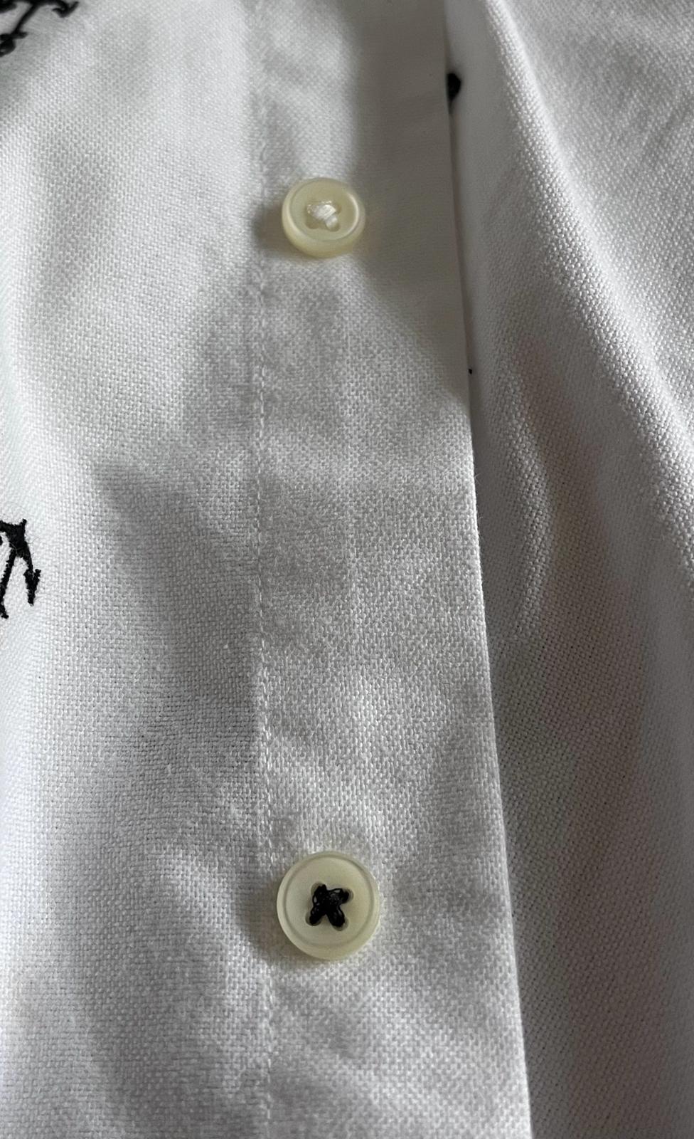 Ralph Lauren White Shirt with Anchor pattern. Size M - Pre-loved