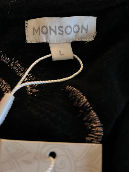 Monsoon Black Cardigan size L- NEW with Tags