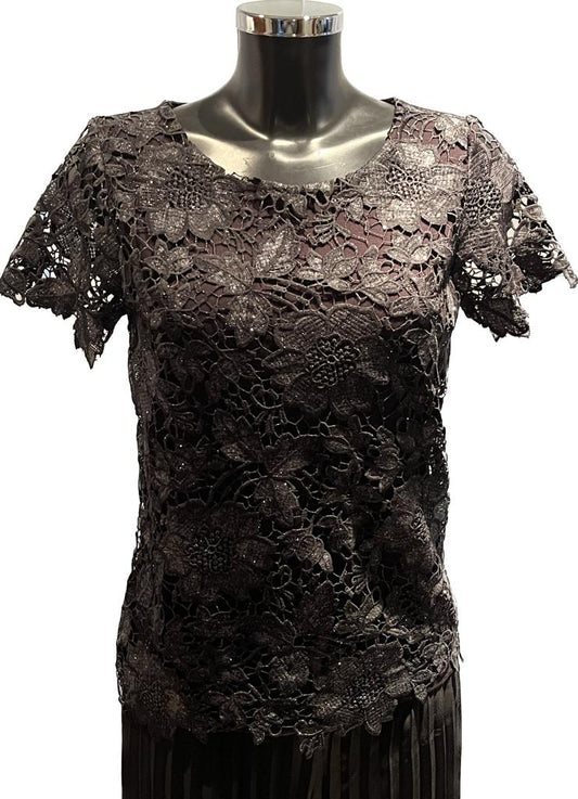 Oasis Black Lace Top -size S - BNWT