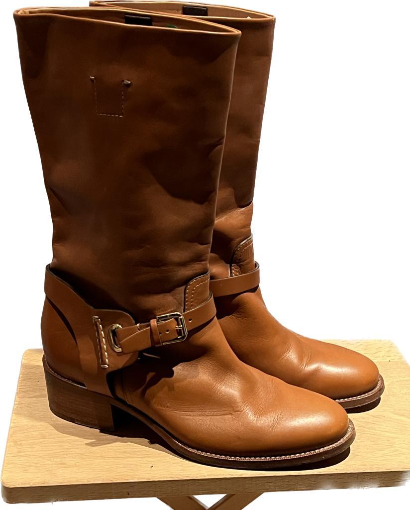 Ralph Lauren Brown Leather Boots - Size 4 - Pre-loved - Original Price £740