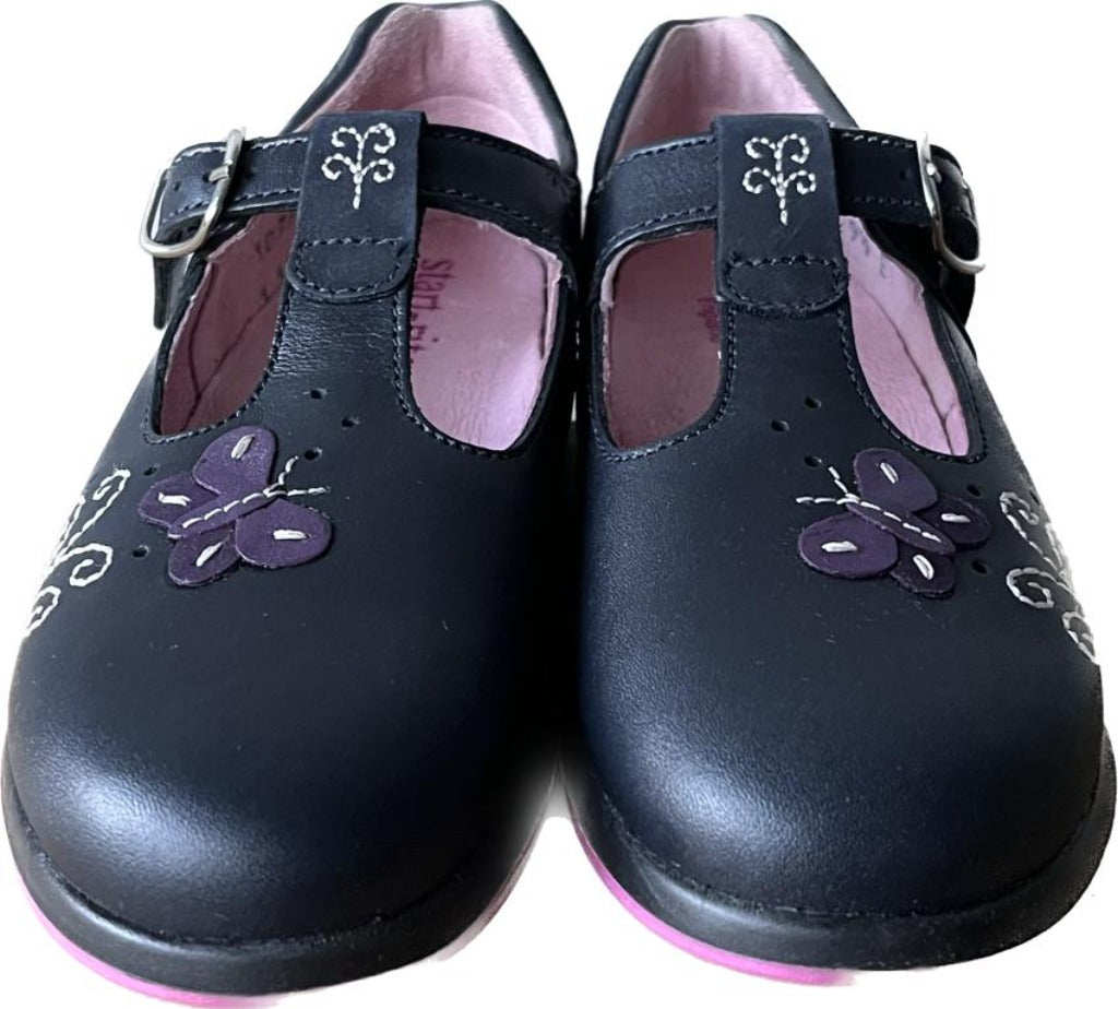 Start-Rite Kerfuffle Navy Leather Girls Shoes size UK9.5E. NEW in Box