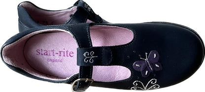 Start-Rite Kerfuffle Navy Leather Girls Shoes size UK9.5E. NEW in Box