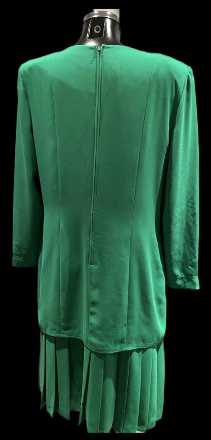 Frank Usher Vintage Green Dress size UK12 - Pre-loved