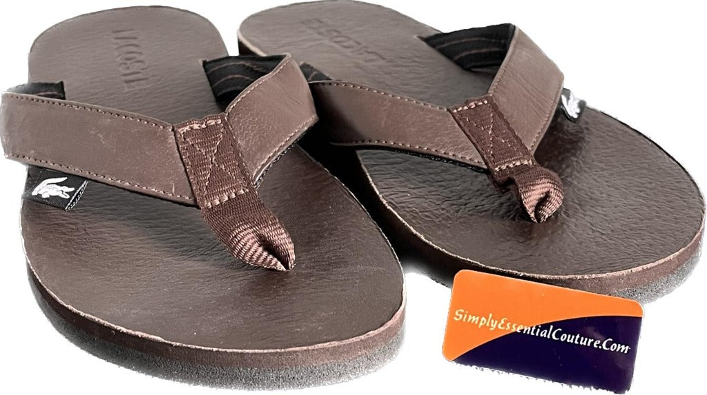 Lacoste Brown Toe-Posts Sandals