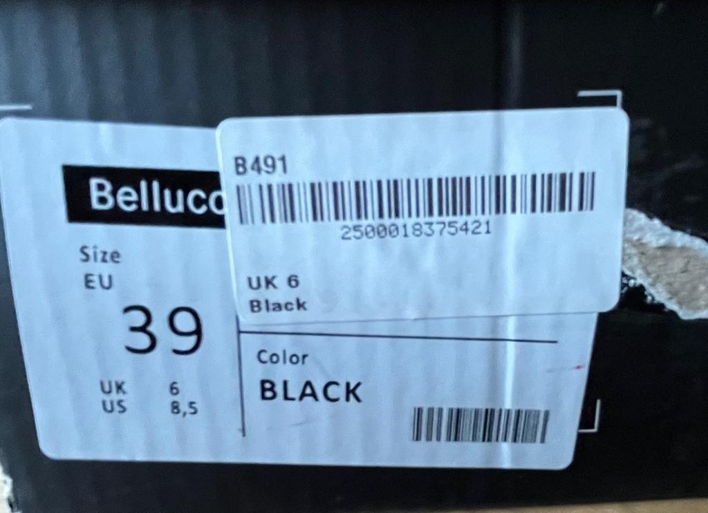 Bellucci Black Shoes -  UK6 - NEW with Box