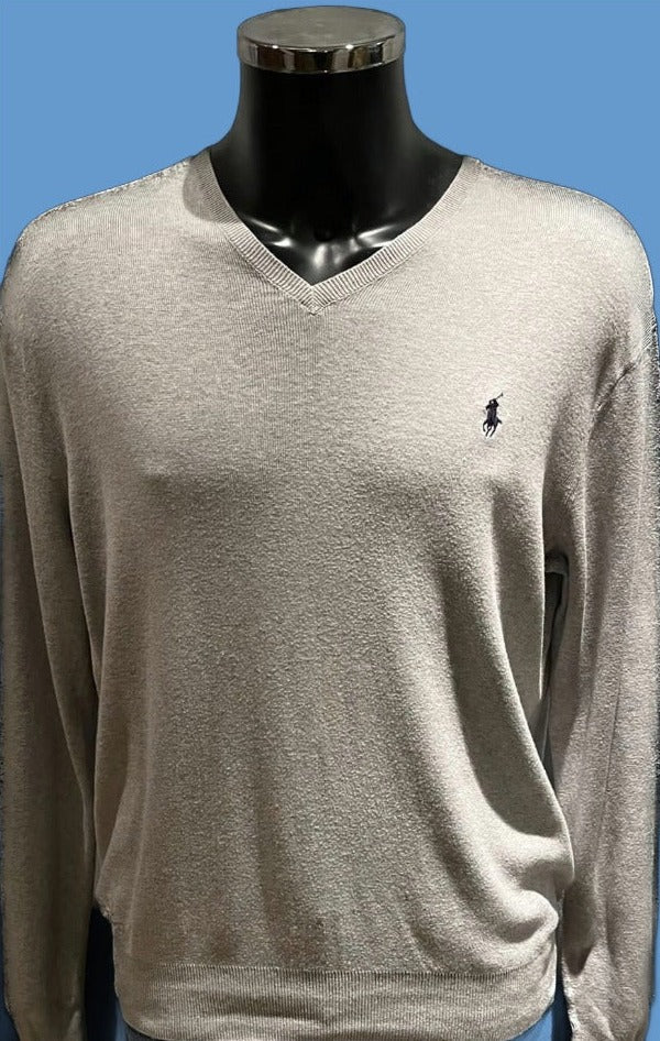 Polo Jumper Light Grey - Size- L - Pre-loved