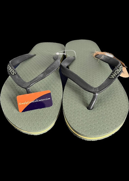 Wave Khaki Flip Flops size UK8 new