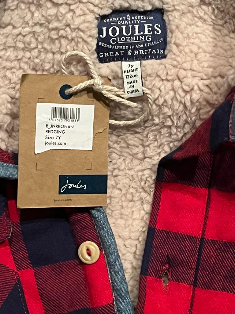 Joules Checked Shirt age 7 yrs - NEW with Tags