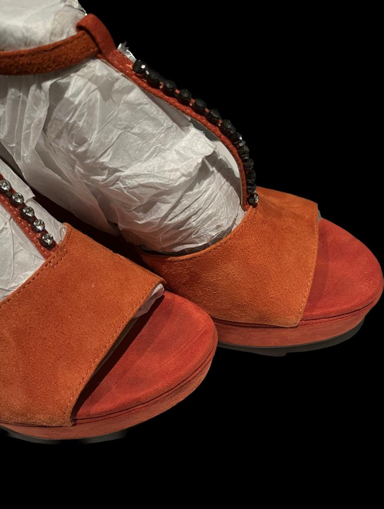 Clarks Orange Wedge Shoes  - size UK4.5 - Pre-loved