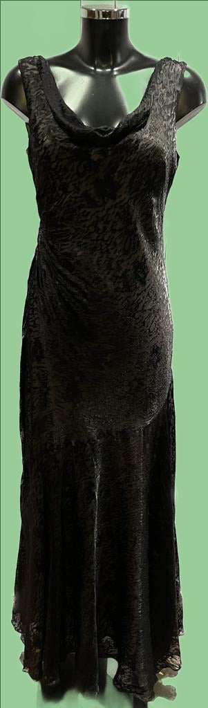 Monsoon Long Black Lace Dress  size 12 - Pre-loved