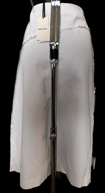 Whistles White Midi Skirt - Size UK16 - NEW with Tags