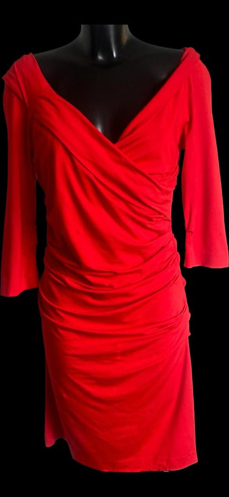 Diane von Furstenberg Red Bently Dress Size S Pre-loved