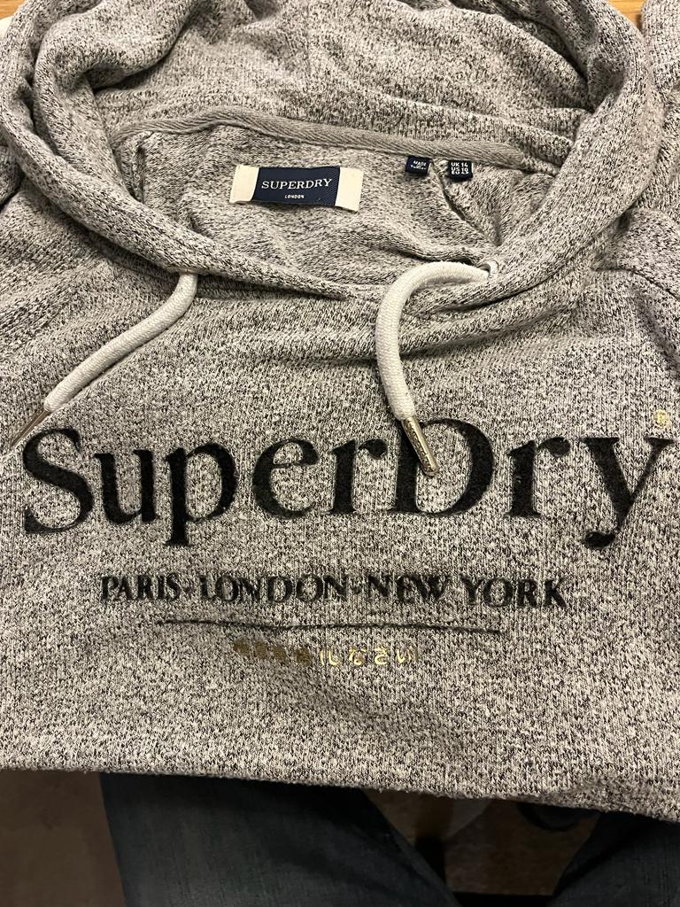 SuperDry Grey Hoodie size UK14  pre-loved