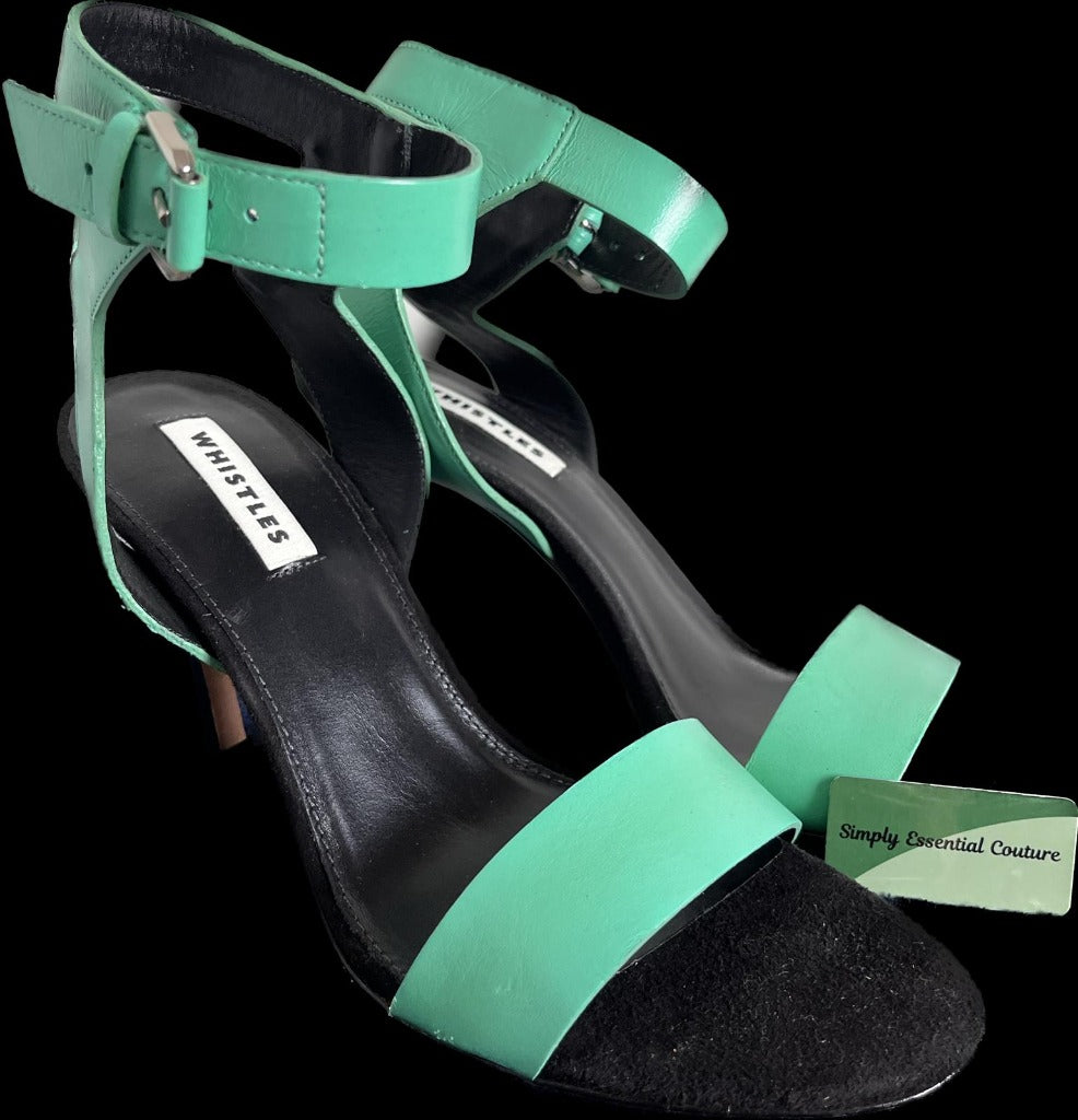 Whistles Green Leather Sandals - size UK6 - NEW