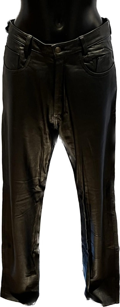 FORMA Black Leather Trousers - Size L, W30, UK 12 - Pre-loved