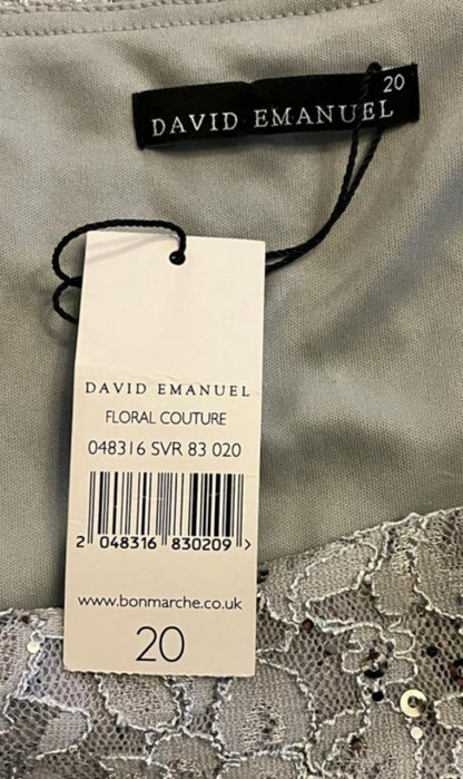 David Emanuel Grey Lace Top - size 20 -  NEW