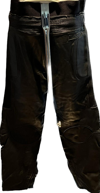 Richa Black Leather Trousers - Size W36 - Pre-loved