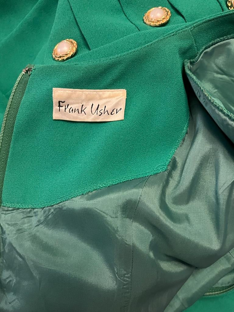 Frank Usher Vintage Green Dress size UK12 - Pre-loved