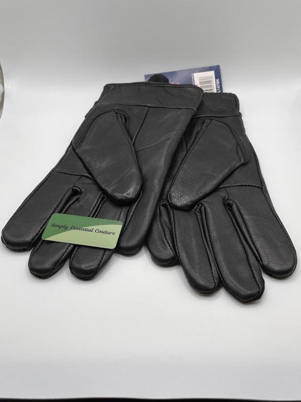 Tom Franks Black Leather Sheepskin Gloves S/M - NEW with Tags