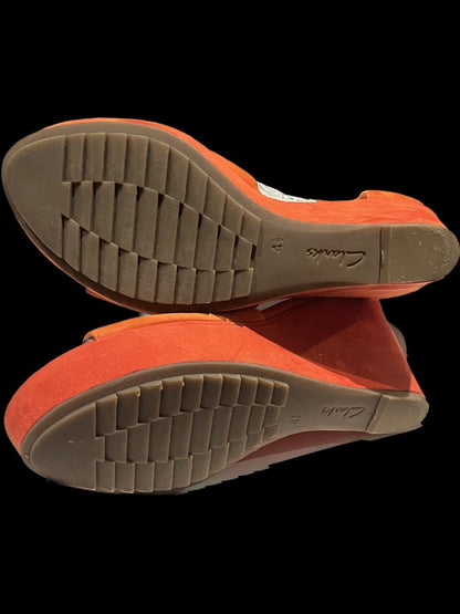 Clarks Orange Wedge Shoes  - size UK4.5 - Pre-loved