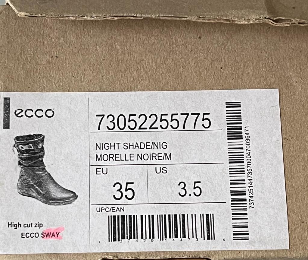 Ecco Childrens Leather Boots Purple Size EU 35 UK 2.5 Brand New in Box