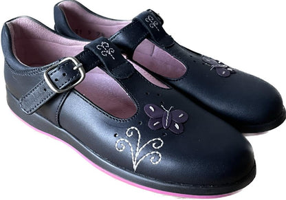 Start-Rite Kerfuffle Navy Leather Girls Shoes size UK9.5E. NEW in Box