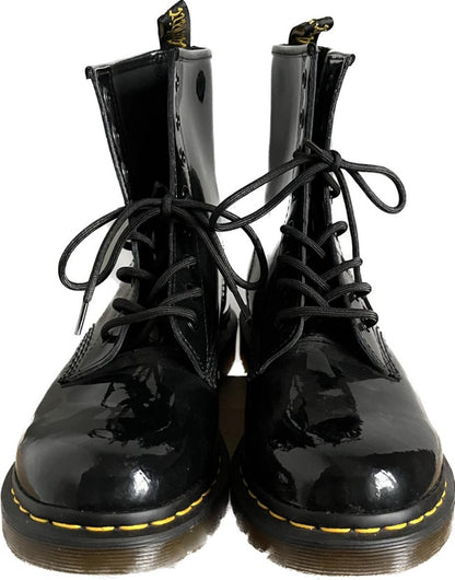 Black Patent Leather Boots - Size UK 8 - NEW