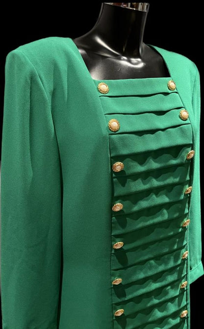 Frank Usher Vintage Green Dress size UK12 - Pre-loved