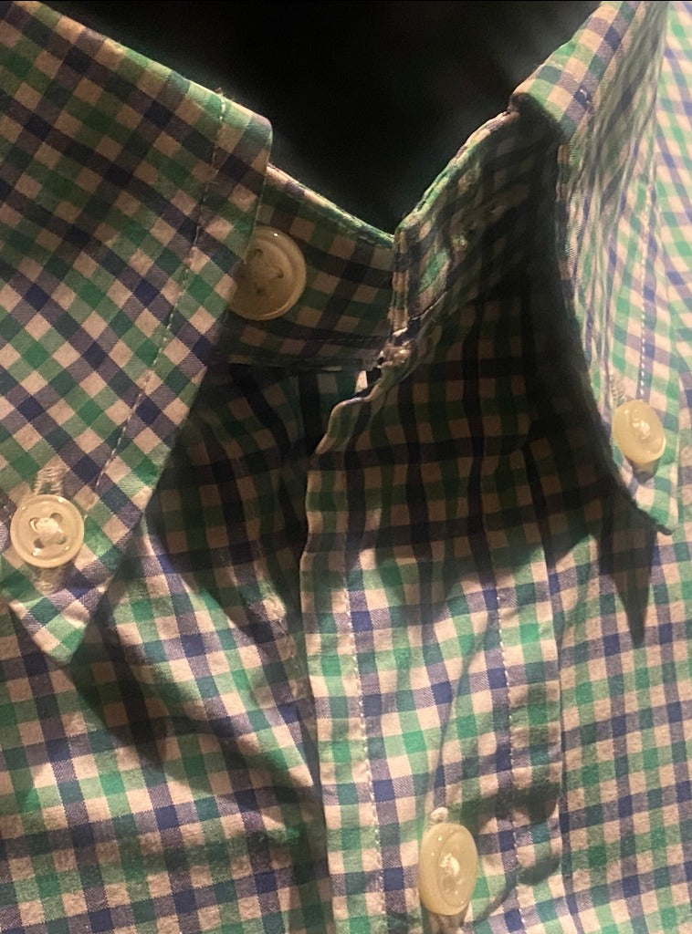 Ralph Lauren Green/Blue Checked Shirt - Size L - Pre-loved, excellent condition