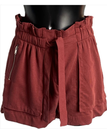 Zara Rust Coloured Shorts - size L  - NEW with Tags