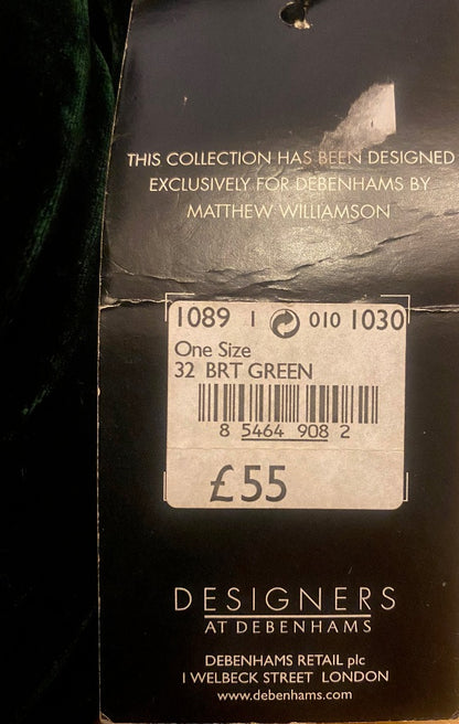 Crushed Green Velvet Bag  by Matthew Williamson - NEW