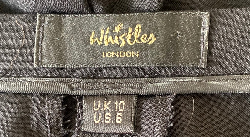 Whistles Black Trousers size UK10 - Pre-loved