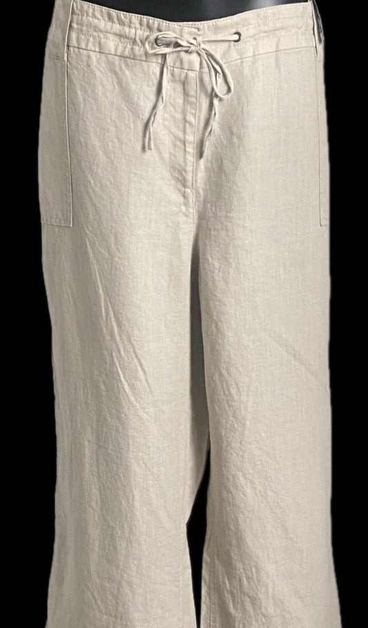 Monsoon Short Fit Linen Trousers - Size UK22 - NEW with Tags