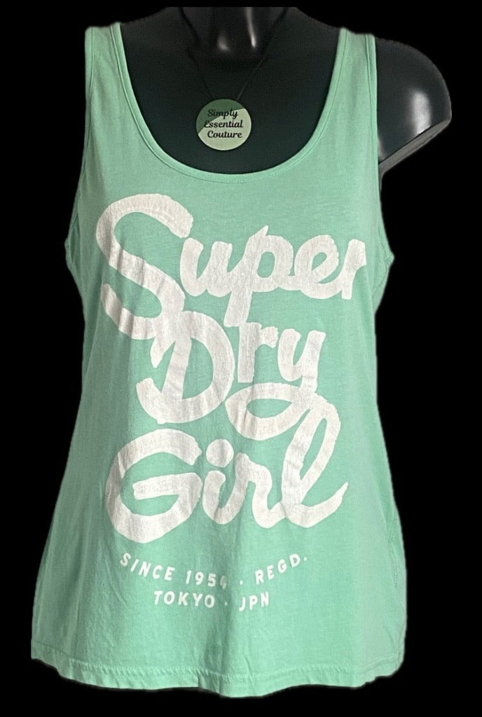 SuperDry Printed Vest Top Size L. Pre-loved