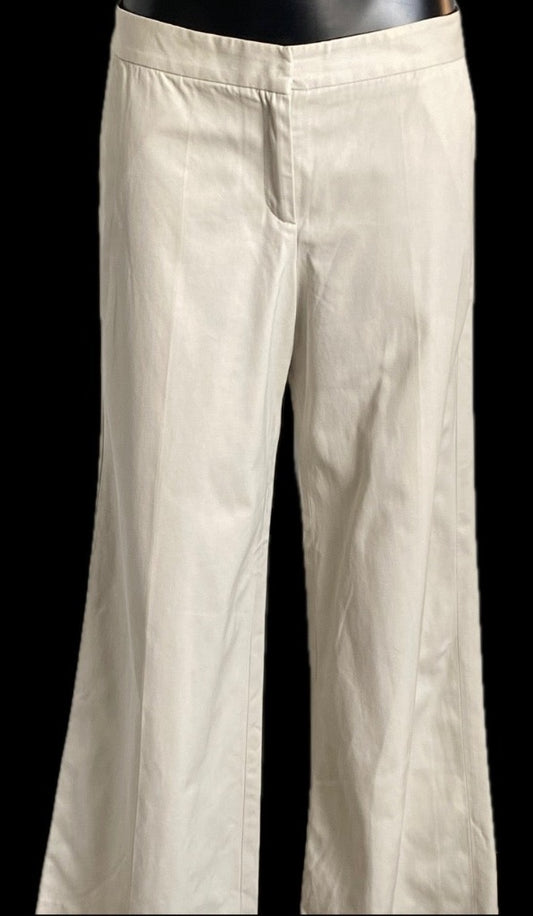 Farhi Cream Cotton Trousers Size UK14.- Pre-loved