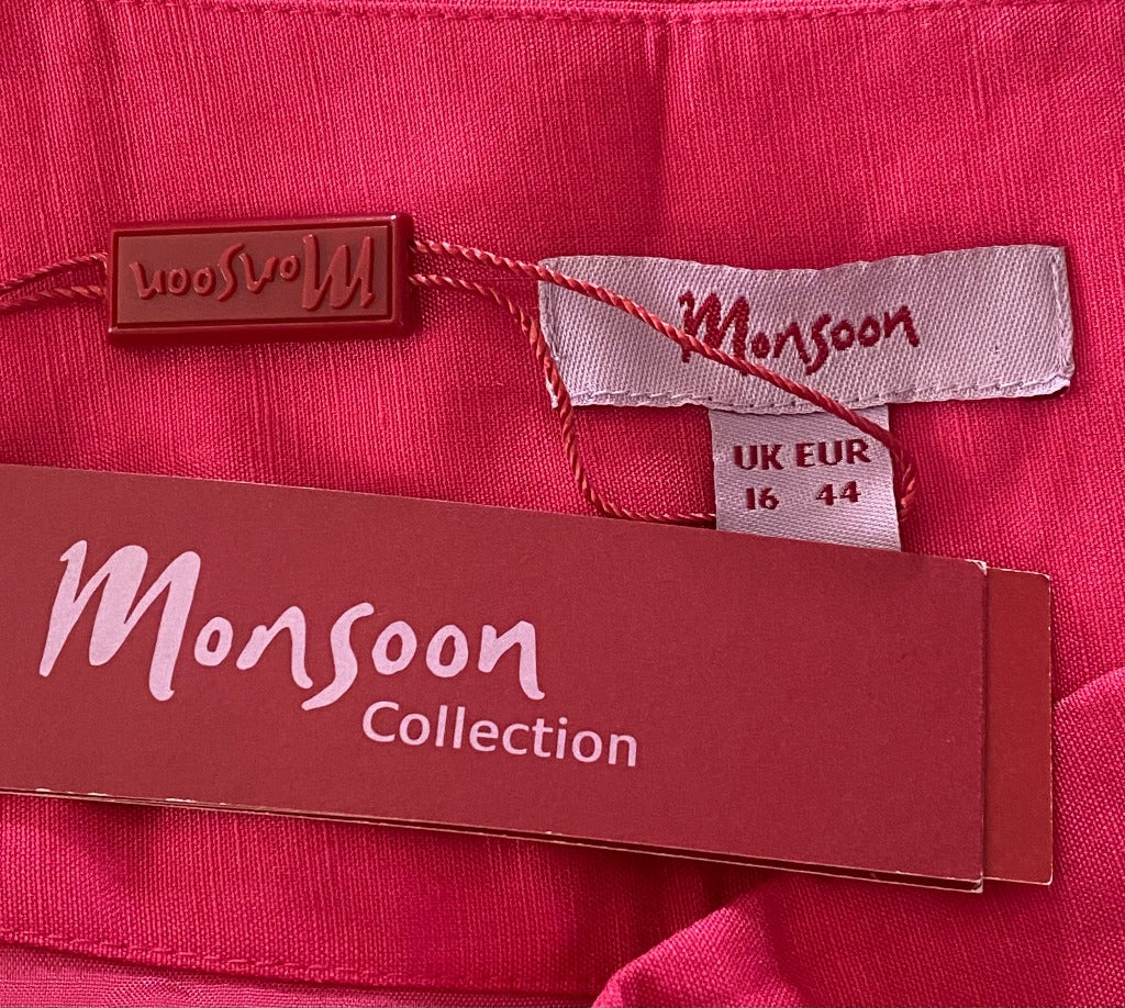 Monsoon Vintage Coral Pink Skirt - Size UK16 - Brand New with Tags