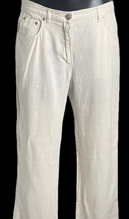 Max Mara Silk /Linen Trousers Size UK14 - Pre-loved