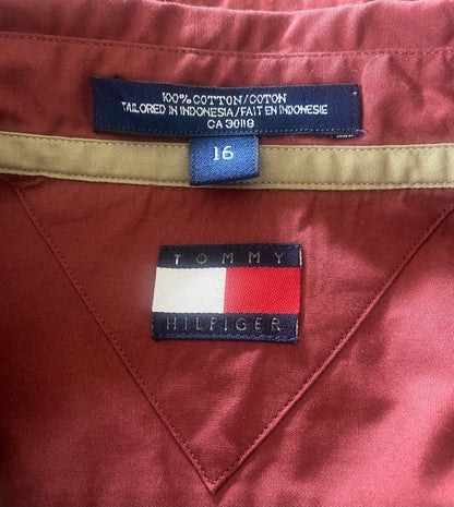 Tommy Hilfiger Burgundy Shirt Size XL - Pre-loved