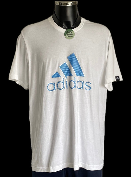 Adidas White Print T-Shirt Size 2XL - NEW with Tags