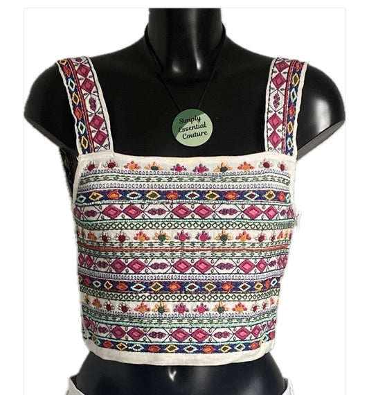 ZARA Beaded Crop Top Size S - NEW with Tags