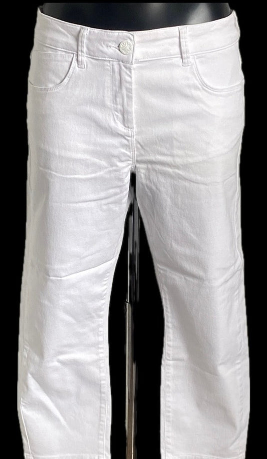 M&S White Cropped Trousers Size UK12 - NEW with Tags