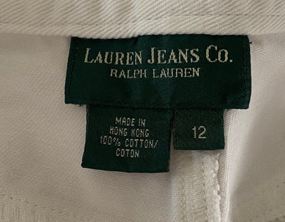 Vintage Ralph Lauren White Cropped Jeans Size UK12