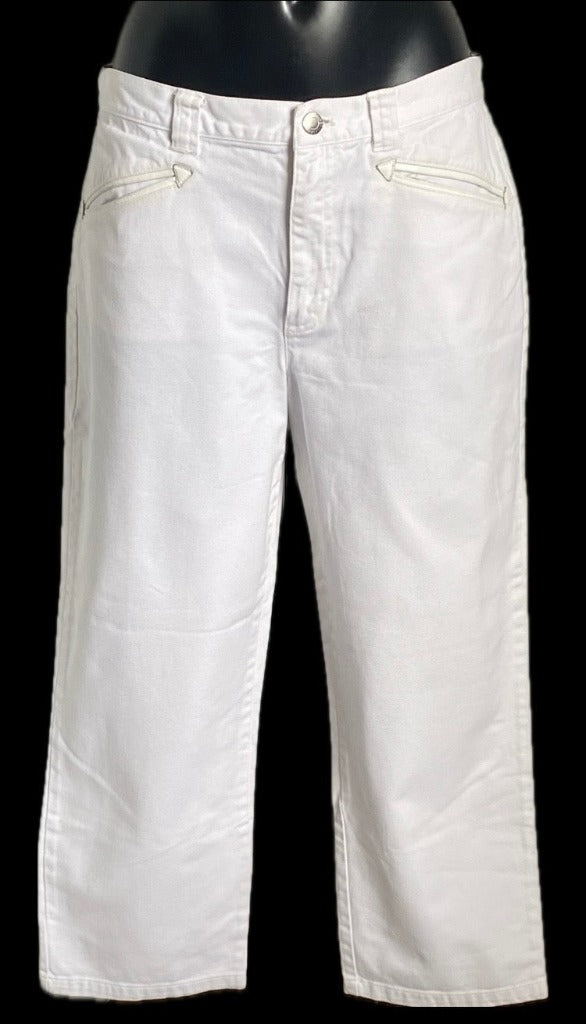 Vintage Ralph Lauren White Cropped Jeans Size UK12