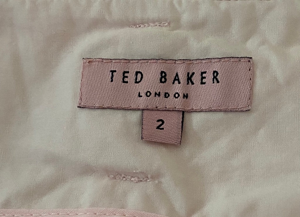 Vintage Ted Baker Pink Cotton Skirt Size 2 UK10-12 - Pre-loved